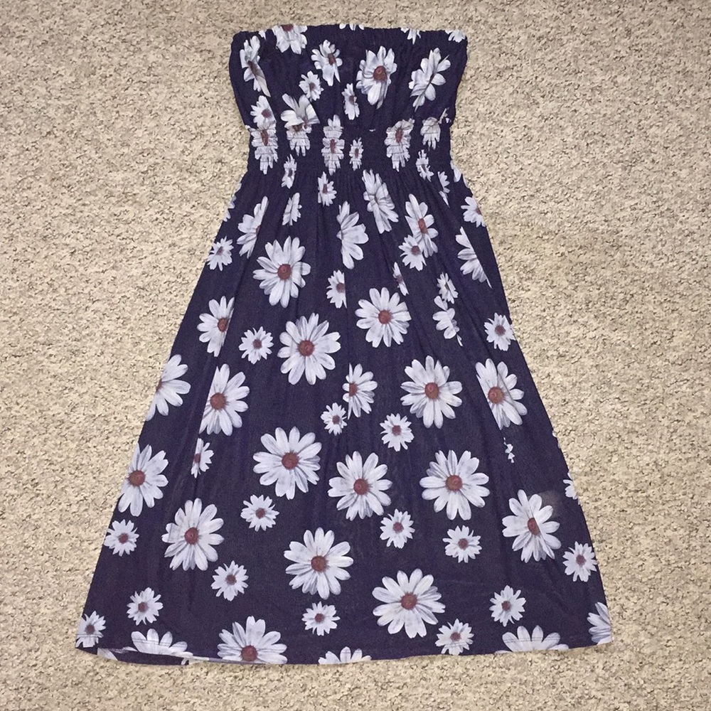 Strapless floral dress